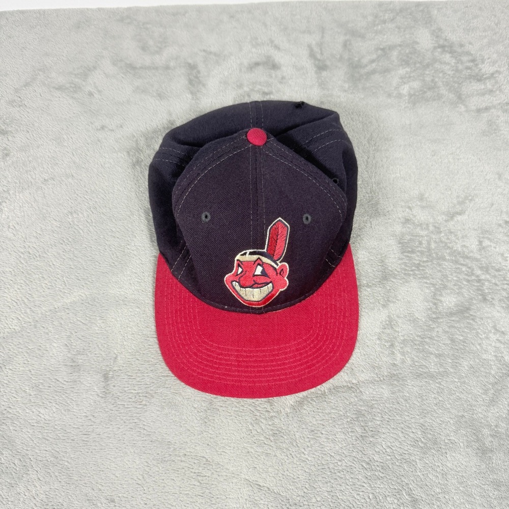 VTG Sports Specialties Mens 7 3/8 Cleveland Indians Chief Wahoo Wool Fitted Hat